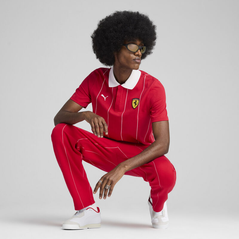 SF LS RACE PREMIUM JACQUARD POLO - red