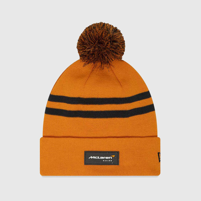 MCLAREN SL FW STRIPE BOBBLE BEANIE - orange