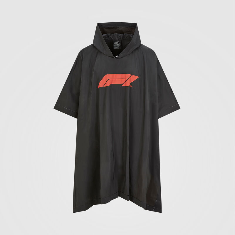 F1 FW LOGO PONCHO - black