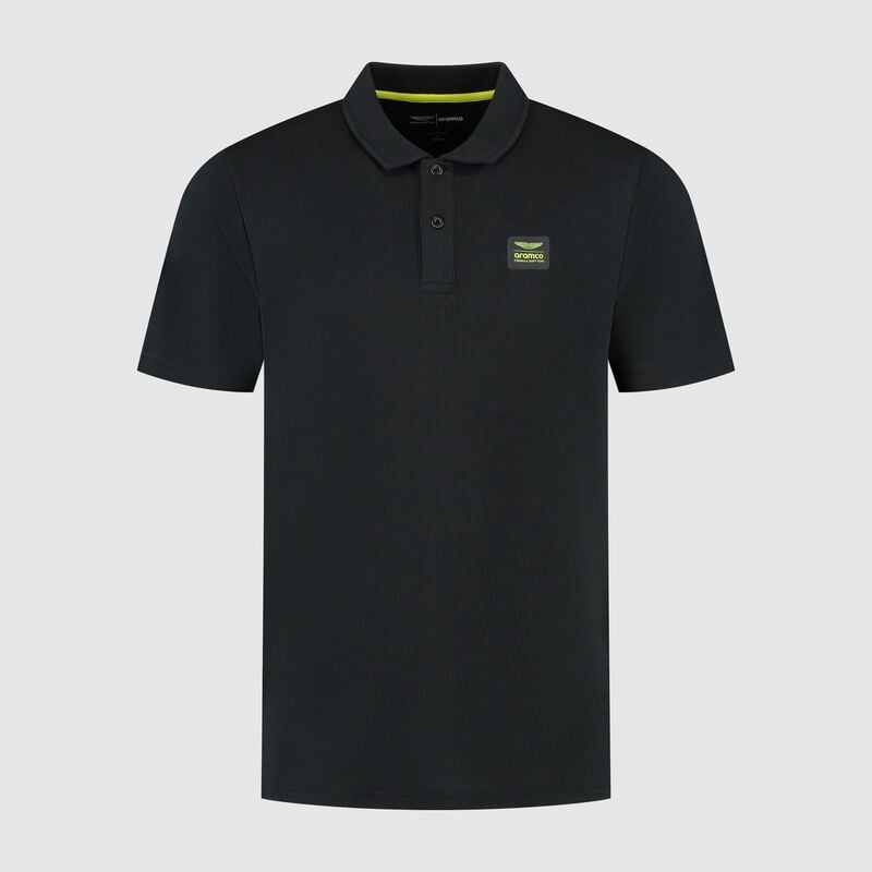 AMF1 FW MENS TECH WAFFLE POLO - black