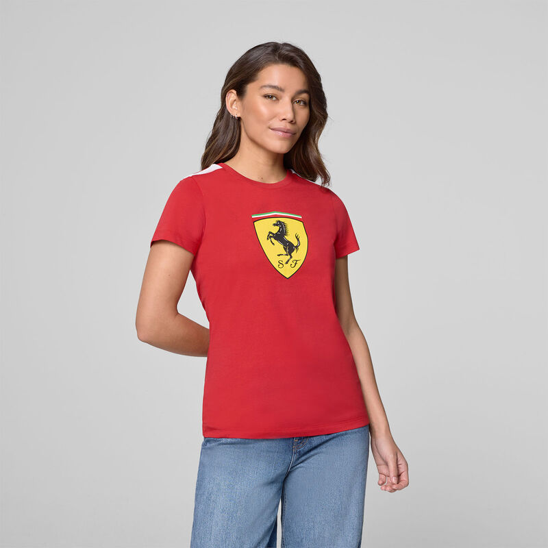 SF FW WOMENS LARGE SHIELD TEE - red