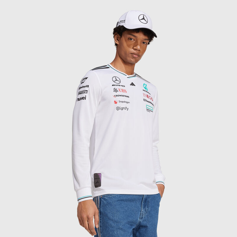 MAPF1 AUTH MENS DRIVER LS TEE - white