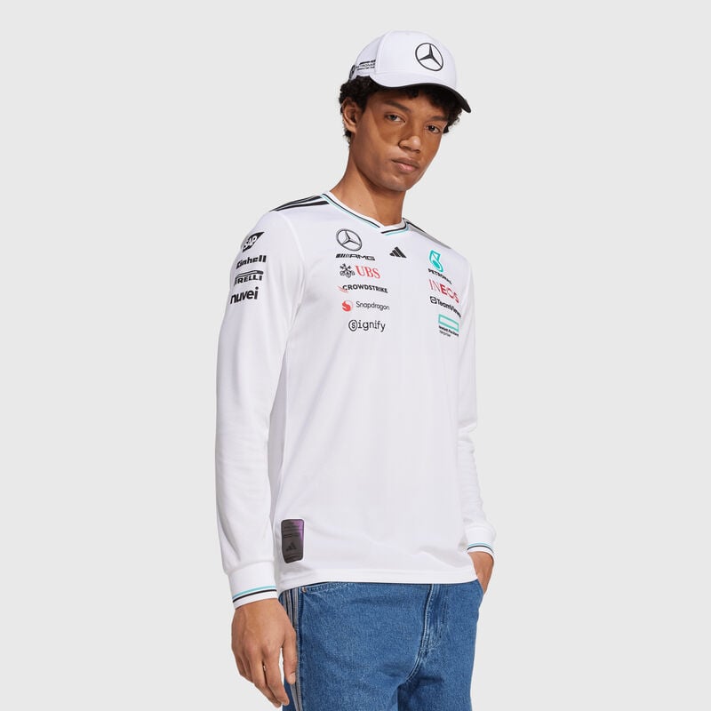 MAPF1 AUTH MENS DRIVER LS TEE - white