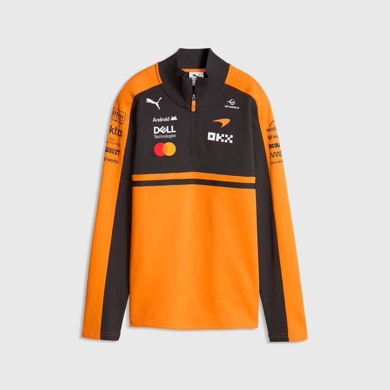 PUMA Women's 2026 Team Half-Zip Sweater 2026 - McLaren Mastercard F1 - Papaya XS for females - Fuel For Fans F1 Merchandise store