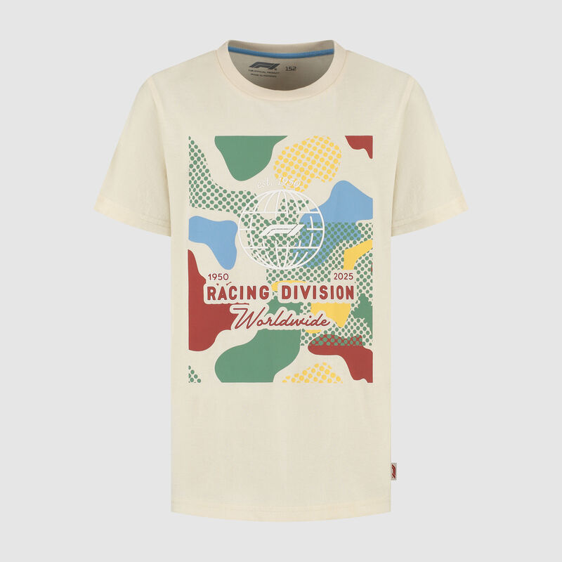 Kids Camo Graphic T-shirt 2025 - F1 Collection - Beige 140 - 8719203596518 - Fuel For Fans F1 Merchandise store