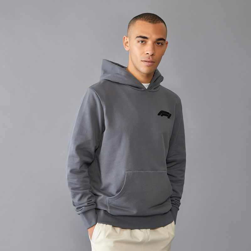F1 FW BOUCLE HOODY - grey melange