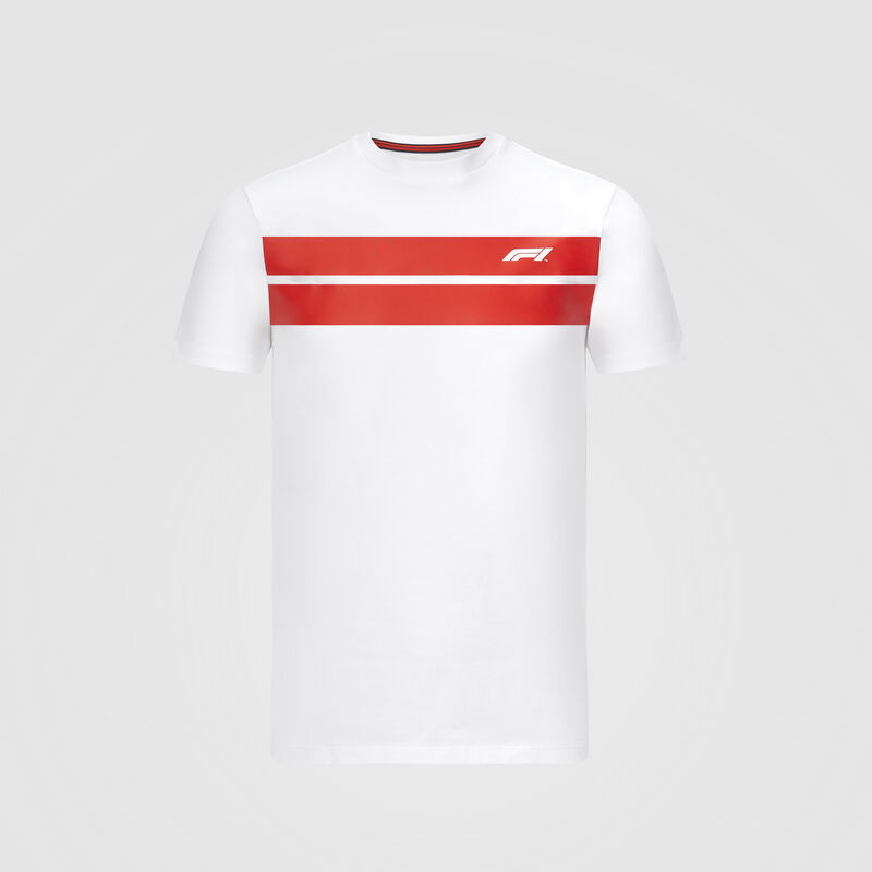 F1 FW MENS CHEST STRIPE TEE - white