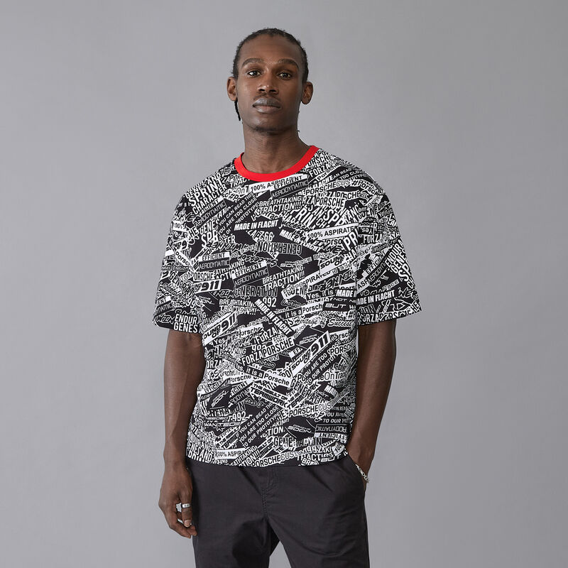 PORSCHE FW AOP OVERSIZED TEE - black