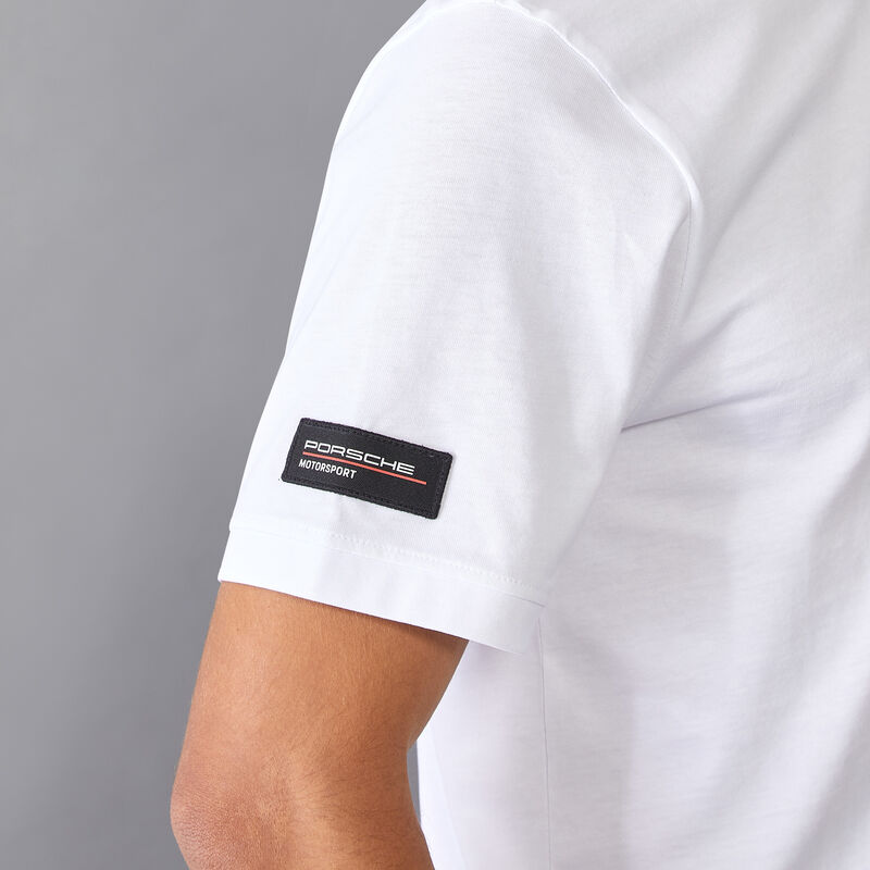 PORSCHE FW MENS STRIPE POLO - white
