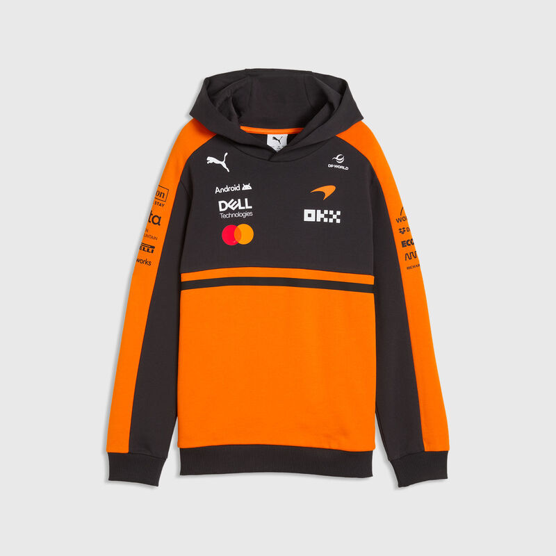PUMA Kids 2026 Team Hoodie 2026 - McLaren F1 - Papaya 110 - Fuel For Fans F1 Merchandise store
