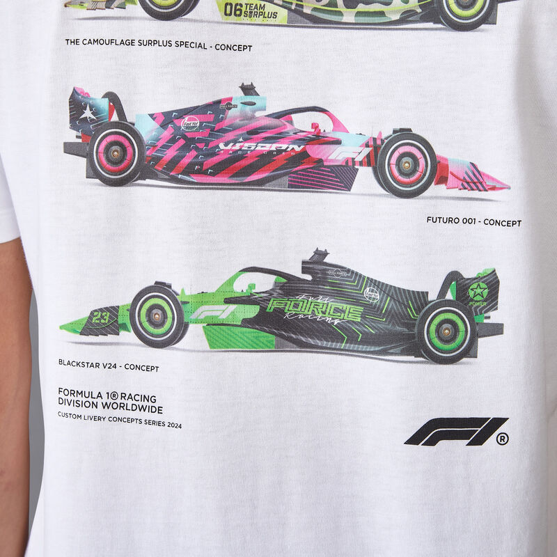 F1 FW CAR GRAPHIC TEE - white