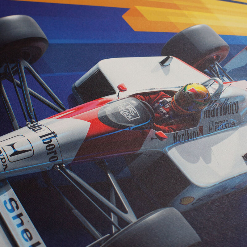 MCLAREN SL MP4/4 SENNA SM GP 1988 BLUE POSTER - blue
