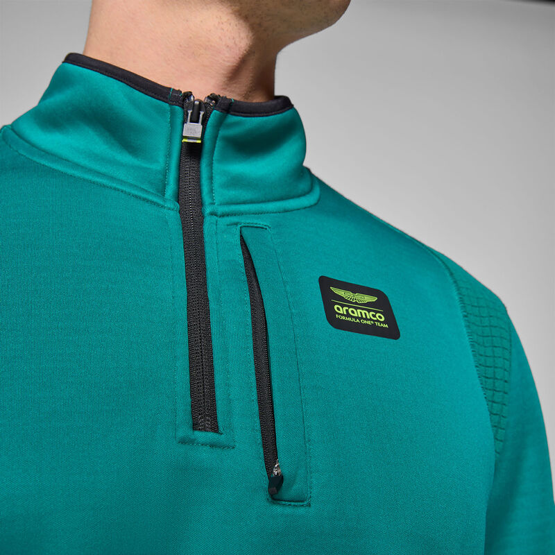 AMF1 FW MENS 1/4 ZIP SWEAT - green