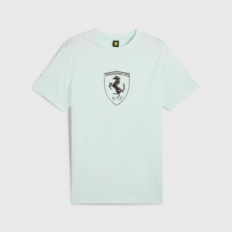 PUMA LS Race Chrome Shield T-shirt 2025 - Scuderia Ferrari F1 - Blue XXL for males - 4067984001382 - Fuel For Fans F1 Merchandise store