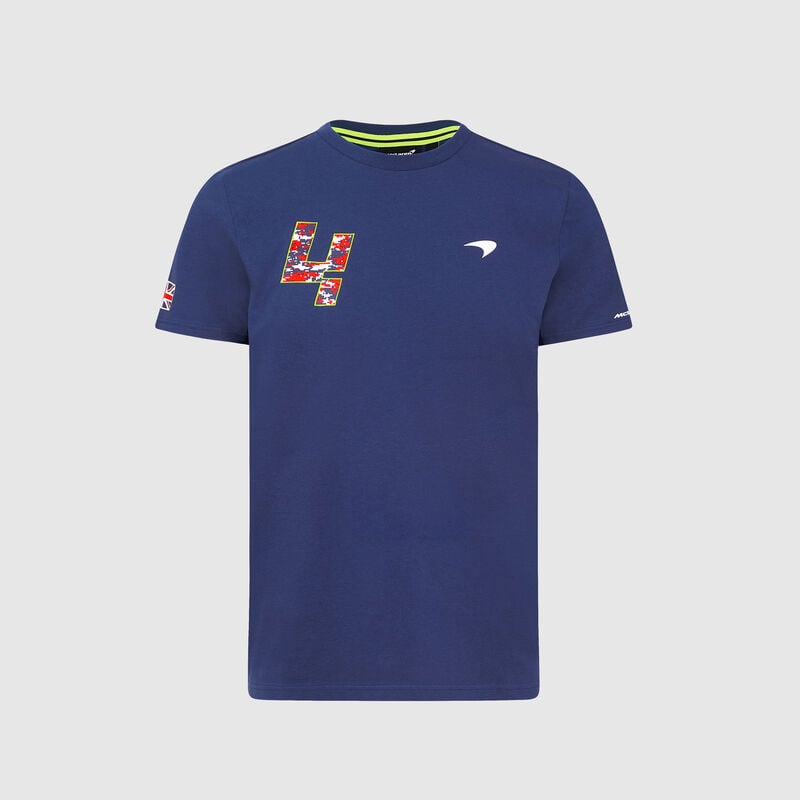 MCLAREN FW MENS LANDO LN4 SILVERSTONE GLITCH TEE - blue