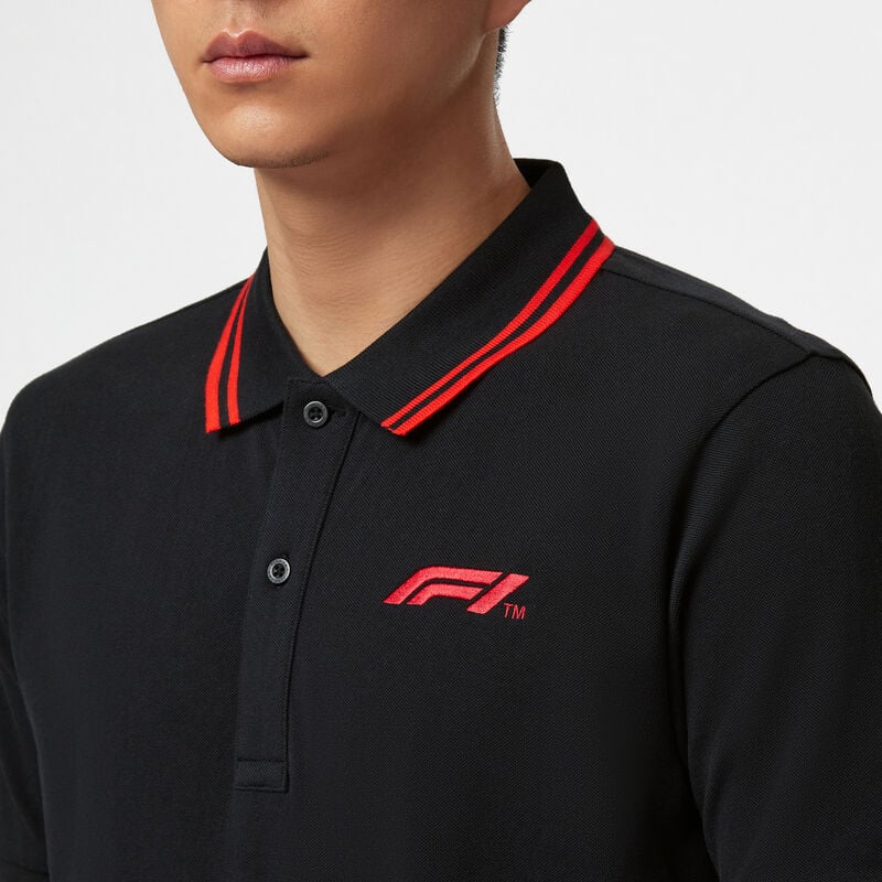 F1 FW MENS LOGO POLO - black