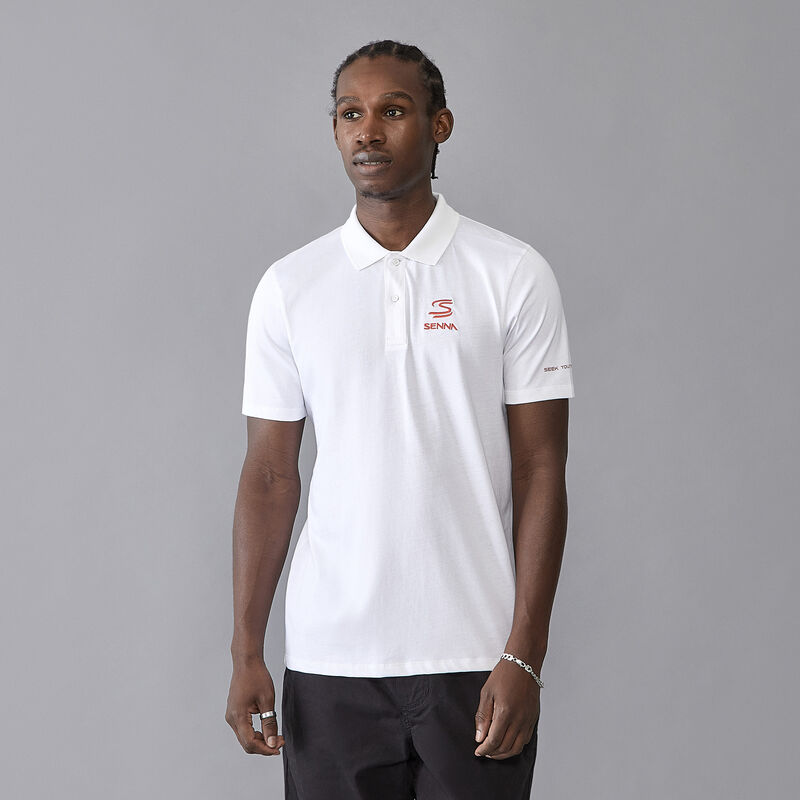 AS FW MENS SENNA LOGO POLO - white