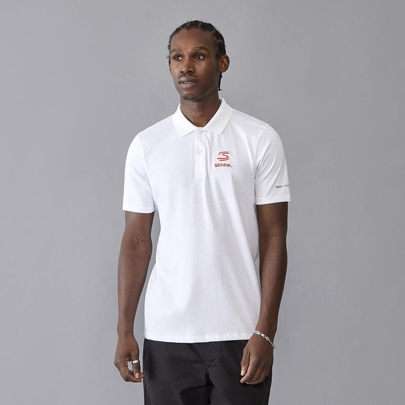 AS FW MENS SENNA LOGO POLO - white