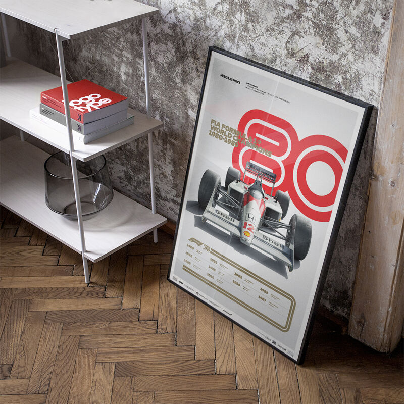 MCLAREN F1 DECADES 80S LTD ED POSTER - grey