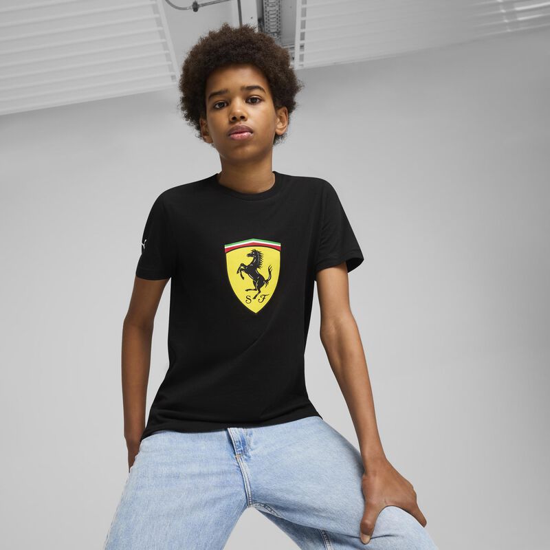 SF LS RACE KIDS COLOURED BIG SHEILD TEE - black