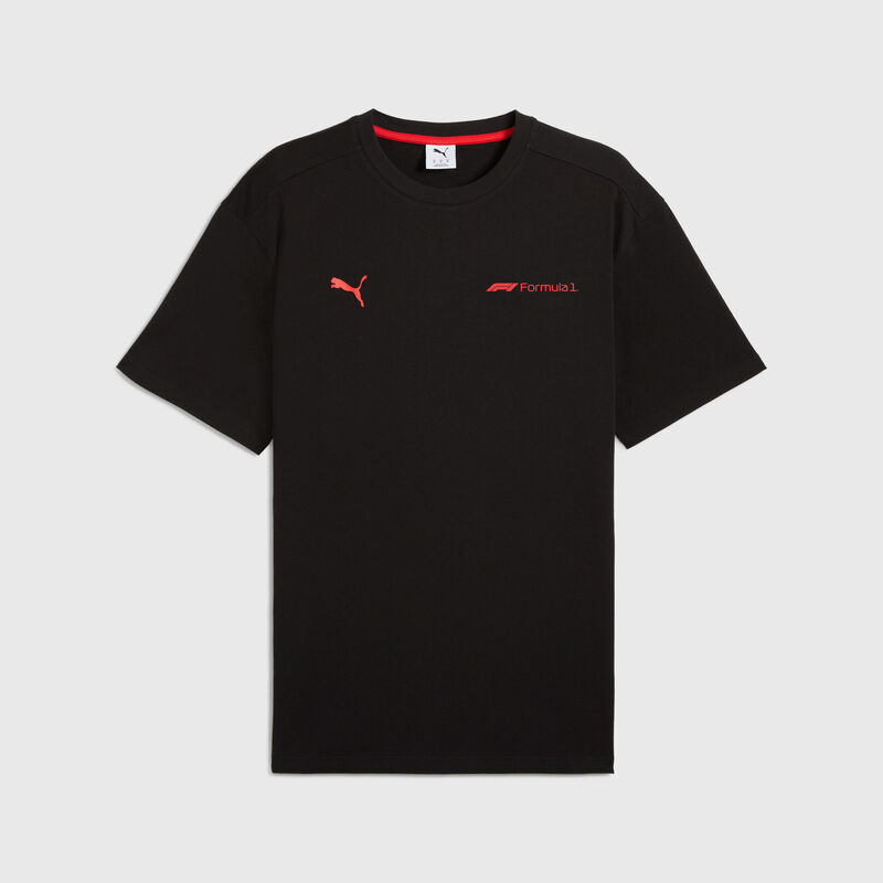 PUMA ESS T-shirt met F1®-logo en relaxte pasvorm 2025 - F1 Collection - zwart XXL voor heren - 4067983316852 - Fuel For Fans F1 Merchandise Shop