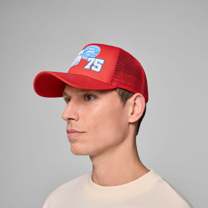 F1 FW HERITAGE TRUCKER CAP - red