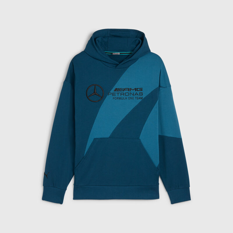 PUMA LS Statement Hoodie 2024 - Mercedes-AMG F1 - Blue XS for males - 4099685502585 - Fuel For Fans F1 Merchandise store