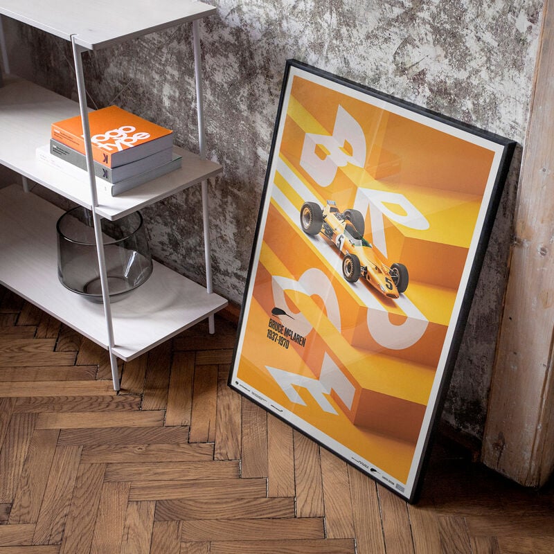 MCLAREN BRUCE FRANCORCHAMPS 1968 LTD ED POSTER - orange