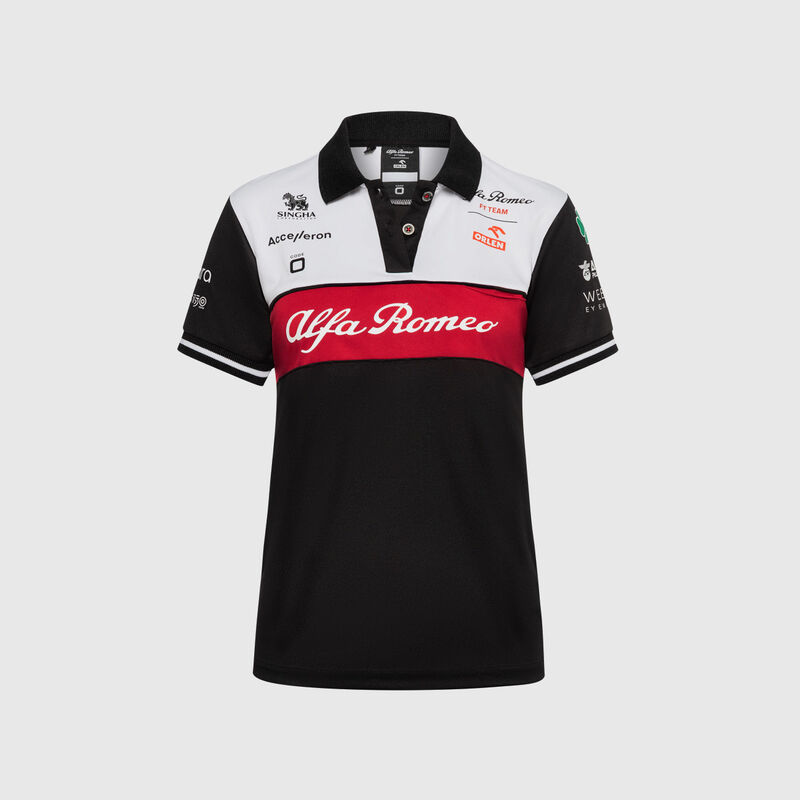 ALFA ROMEO RACING SL WOMENS TEAM POLO - black / white / red