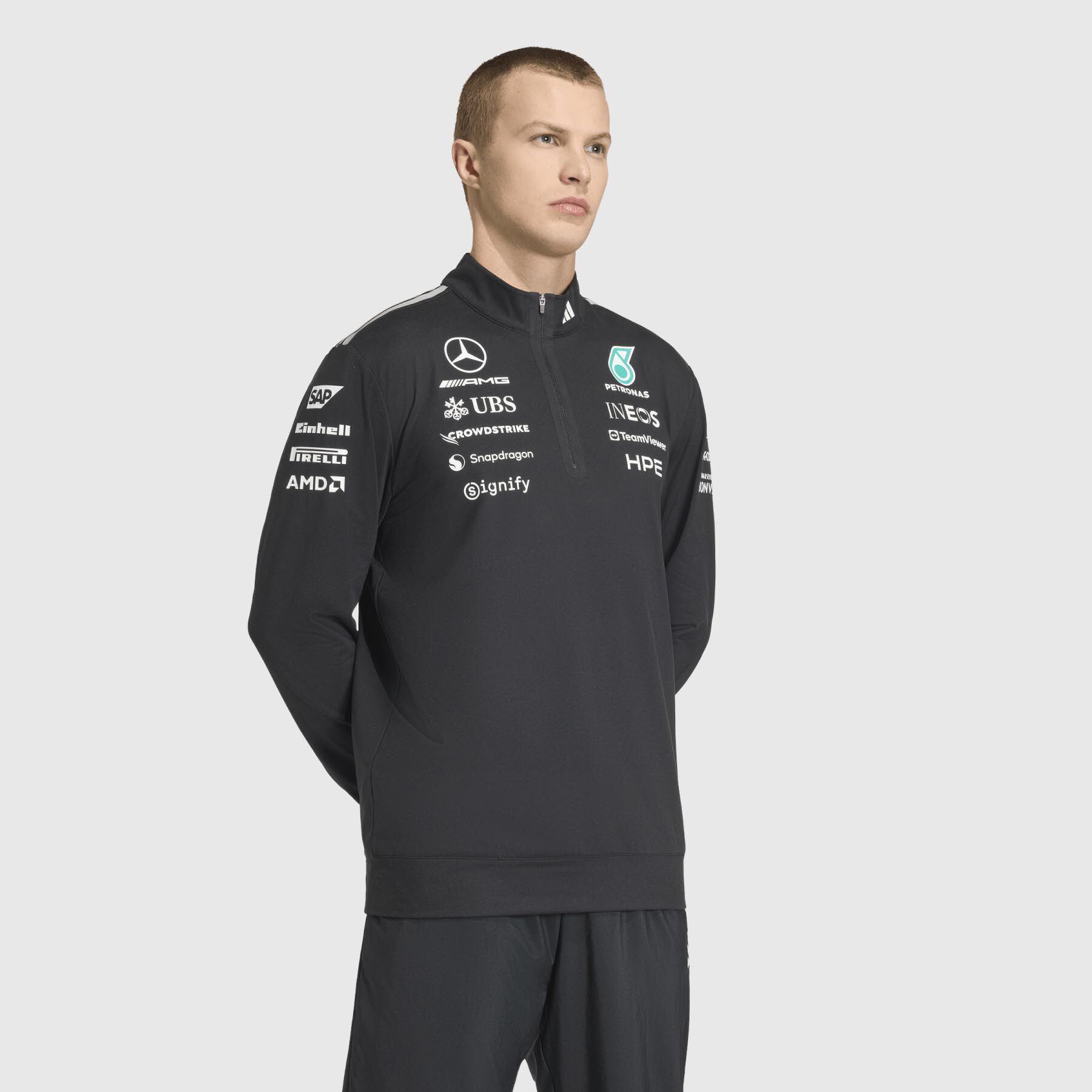 adidas 2026 Team Engineers 1/4 Zip Sweater - Mercedes-AMG F1