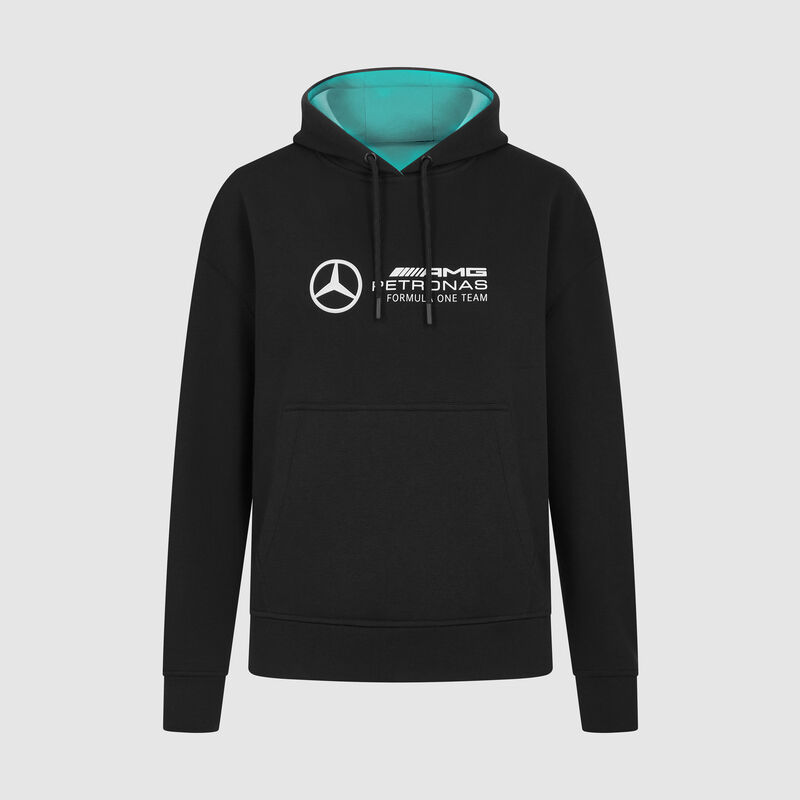 Women's Oversized Logo Hoodie 2024 - Mercedes-AMG F1 - Black XS for females - 8719203403434 - Fuel For Fans F1 Merchandise store