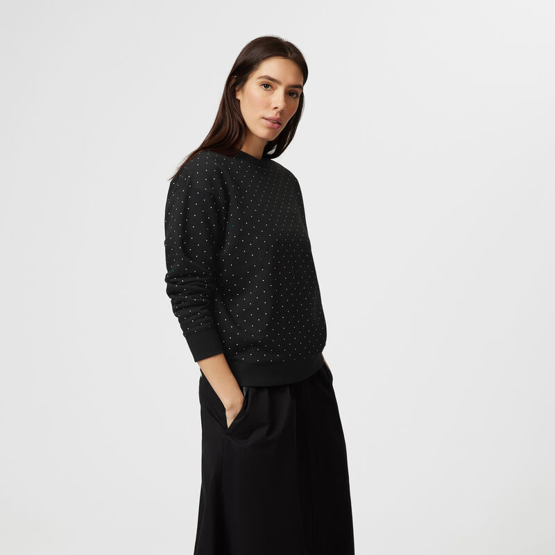 MAPF1 FW WOMENS POLKA DOT CREW SWEAT - black