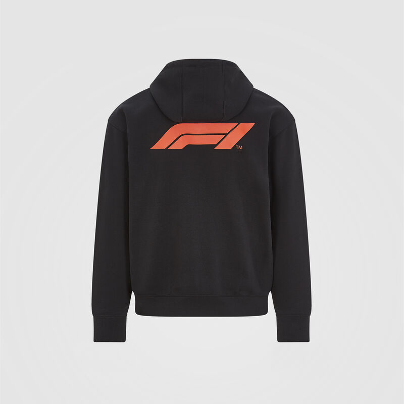 F1 FW MENS SMALL LOGO ZIP HOODED SWEAT - black