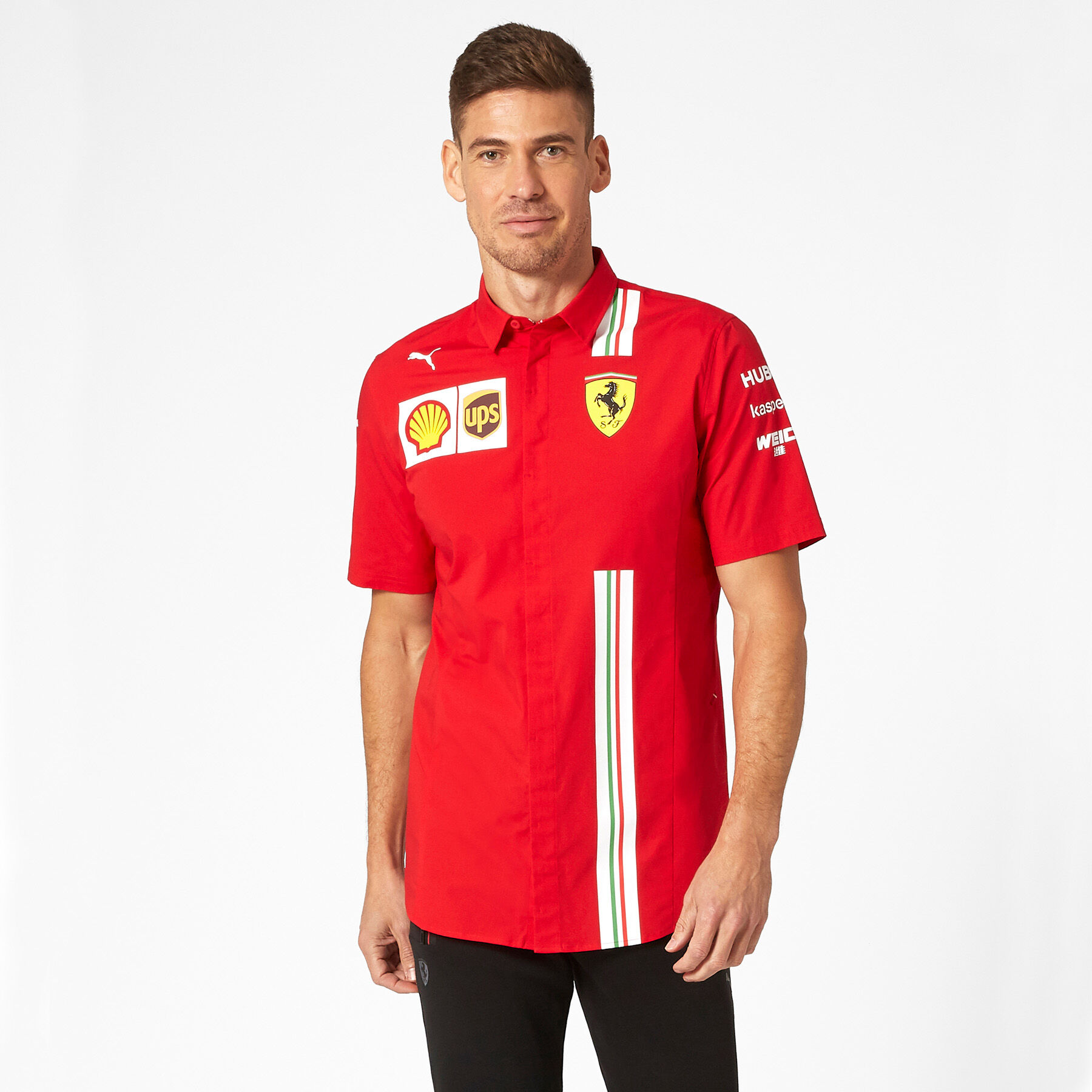 2020 F1 Scuderia Ferrari Official Team Polo Shirt Red Short Sleeve 