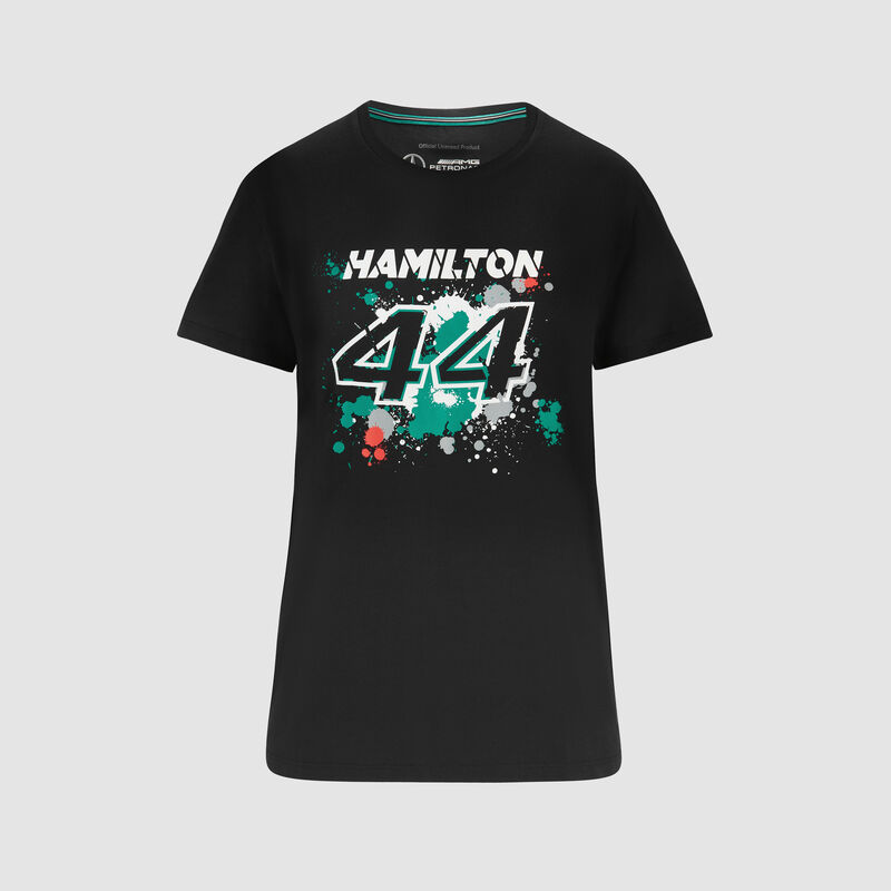 Lewis Hamilton Womens #44 T-Shirt 2022 - Mercedes-AMG Petronas - Black XXS for females - 8719203249971 - Fuel For Fans F1 Merchandise store