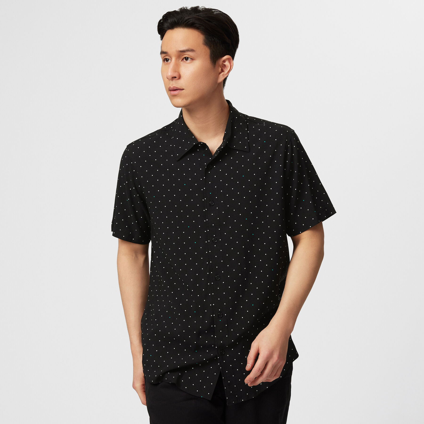 Mens polka dot discount shirt short sleeve