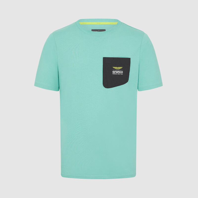 Pocket Logo T-shirt 2024 - Aston Martin F1 Team - Teal XS for males - 8719203410333 - Fuel For Fans F1 Merchandise store