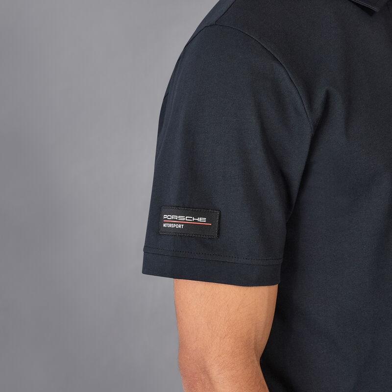 PORSCHE FW MENS STRIPE POLO - black