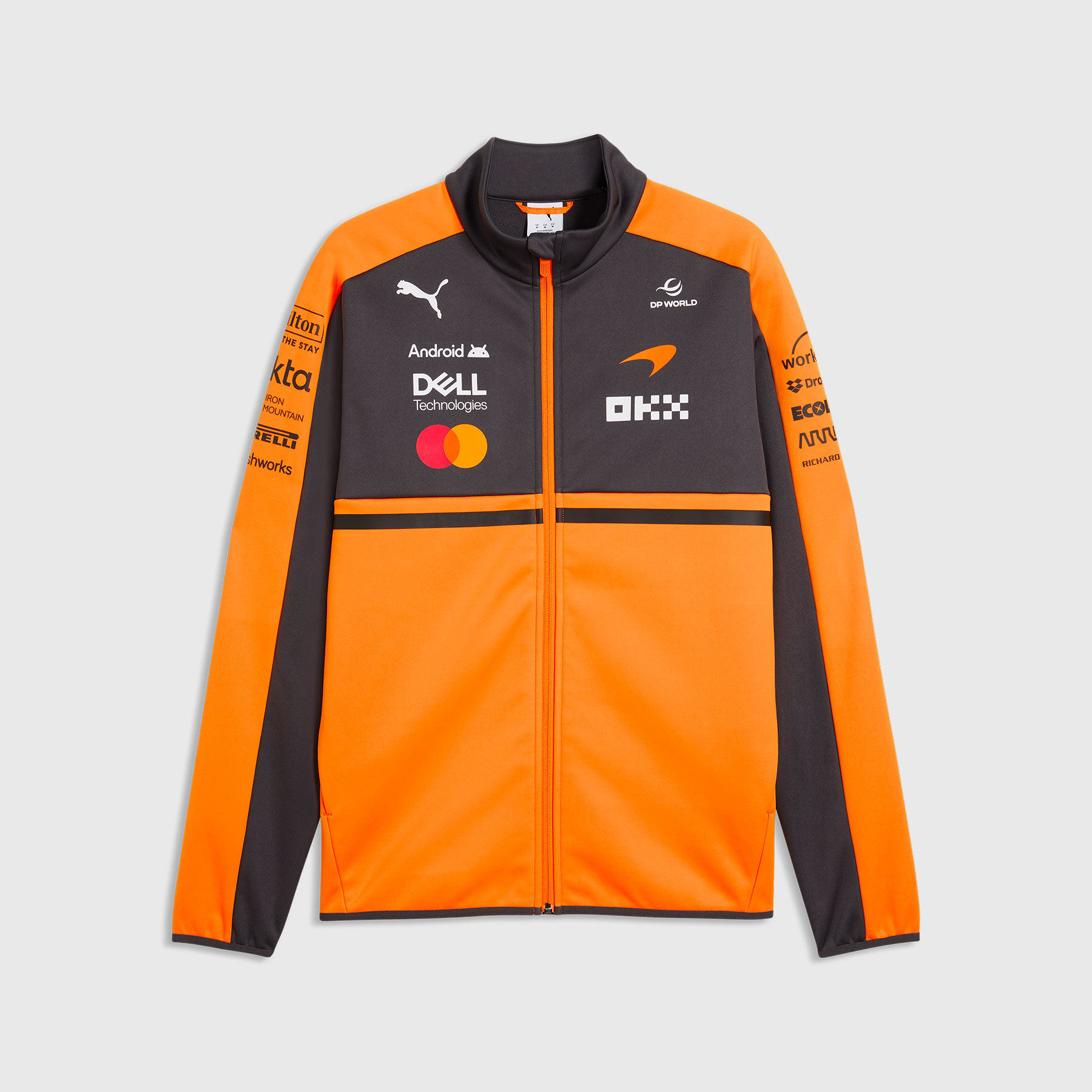 【新品】McLaren 1/4ジップジャケット オレンジ/グレー　L【タグ付き】 Chaqueta softshell del equipo PUMA 2026 - McLaren Mastercard F1