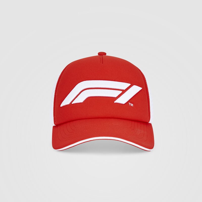 F1 FW LARGE LOGO TRUCKER CAP - red