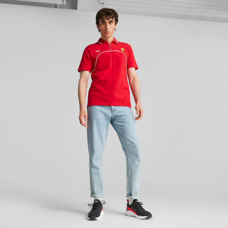 SF LS MENS RACE POLO - red