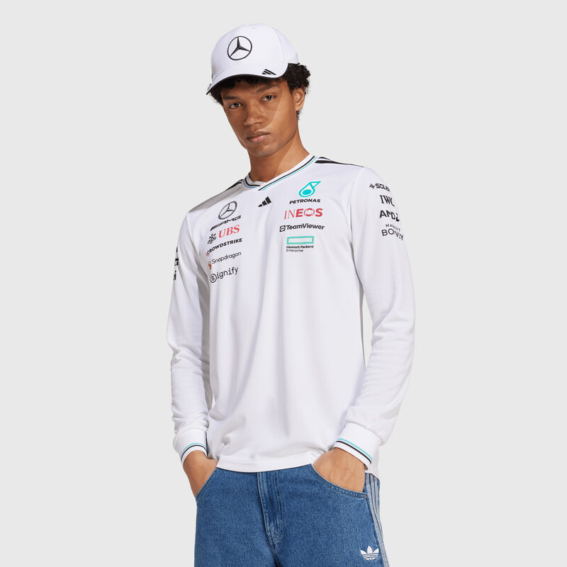 MAPF1 AUTH MENS DRIVER LS TEE - white