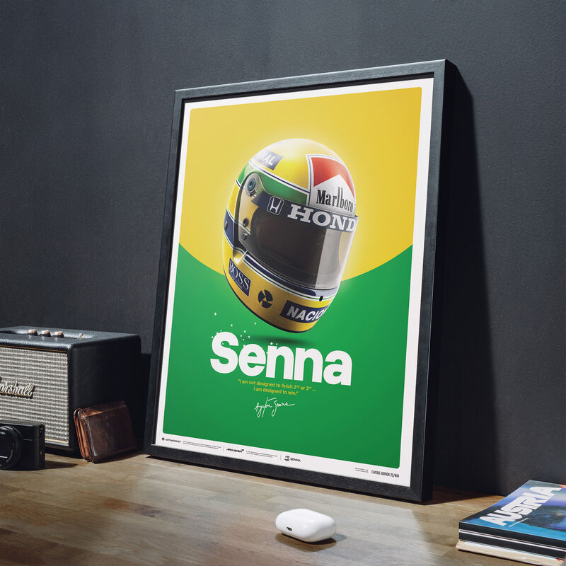 AYRTON SENNA MCLAREN 1988 HELMET POSTER - multicolor