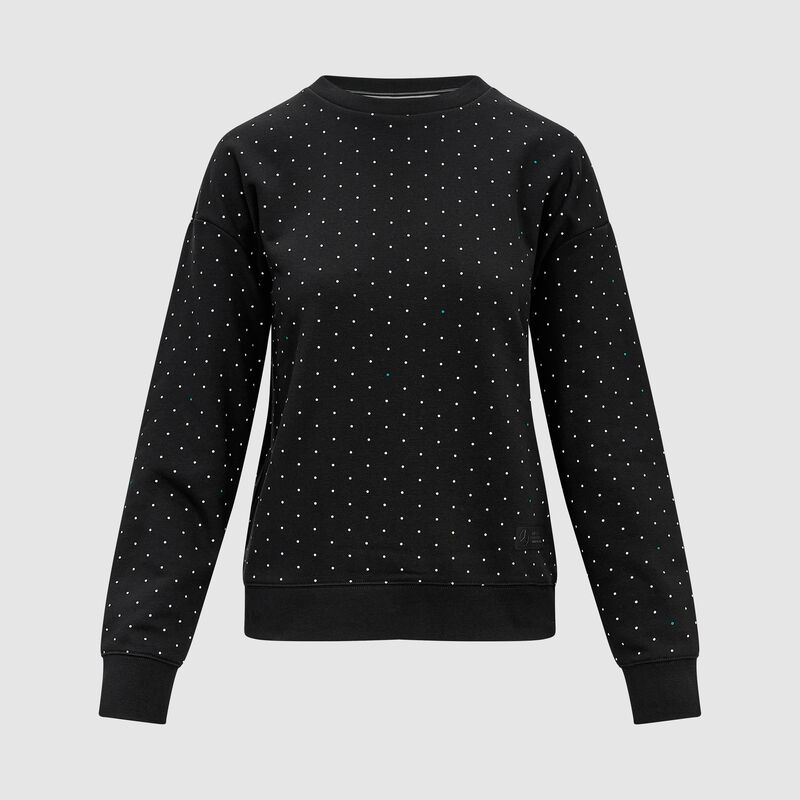 MAPF1 FW WOMENS POLKA DOT CREW SWEAT - black