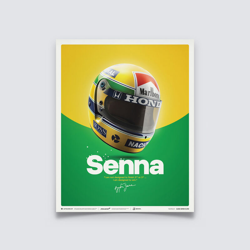 AYRTON SENNA MCLAREN 1988 HELMET POSTER - multicolor