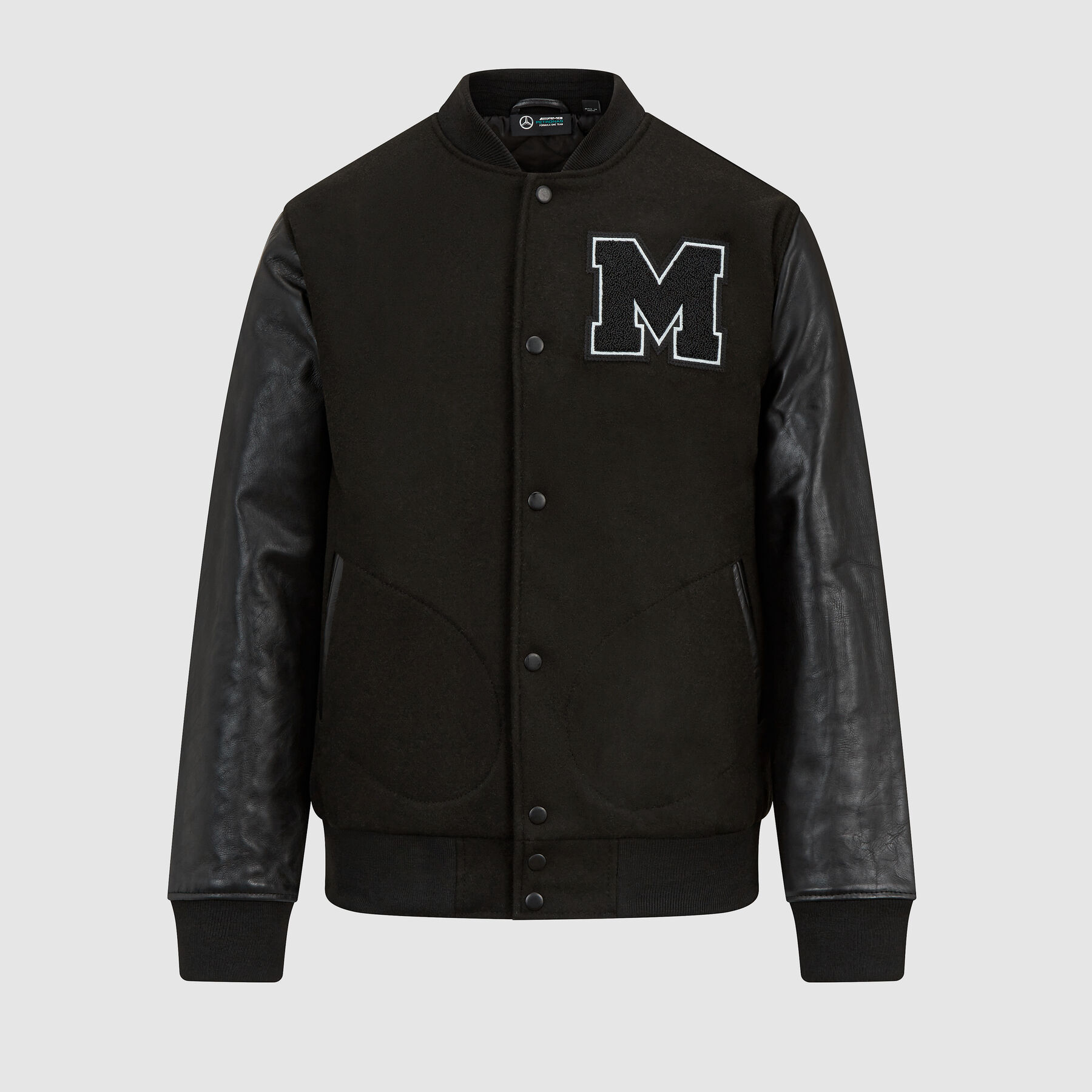 Grey and black varsity jacket online