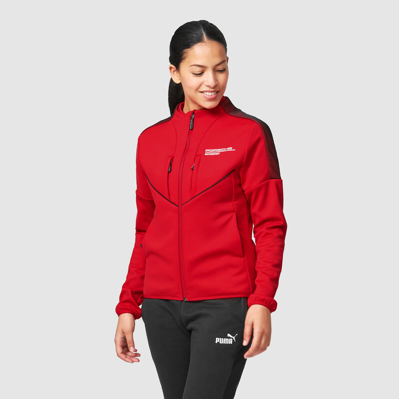 PORSCHE FW WOMENS SOFTSHELL JACKET - red