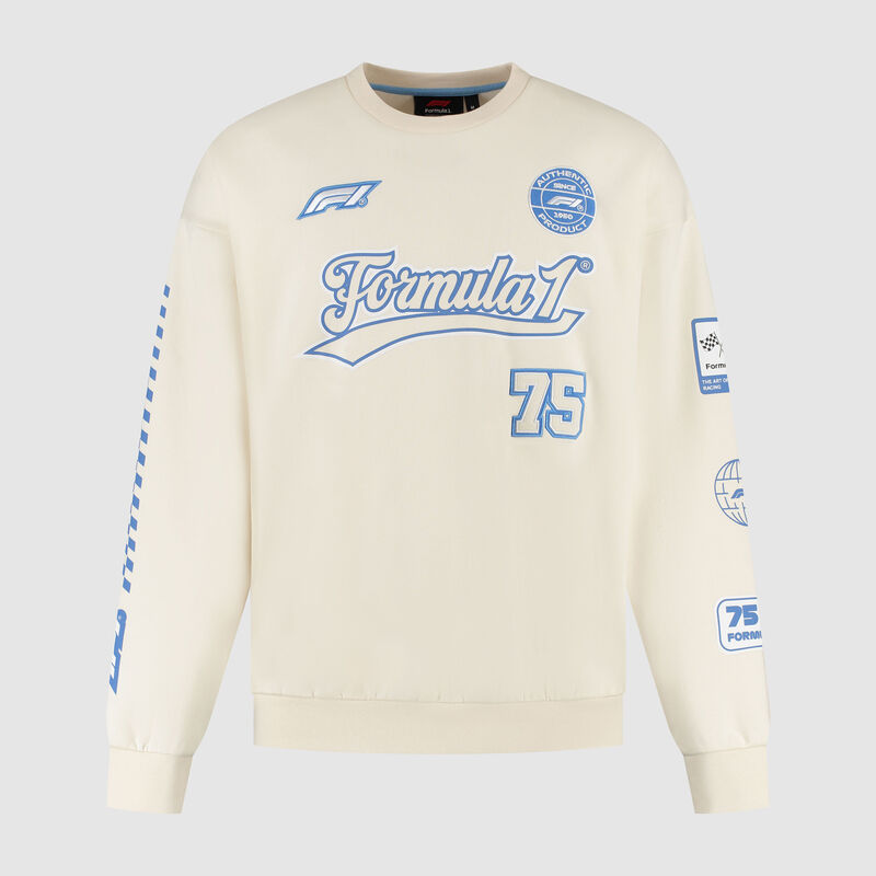 Heritage Graphic Crew Sweatshirt 2025 - F1 Collection - Beige 3XL for males - 8719203598802 - Fuel For Fans F1 Merchandise store