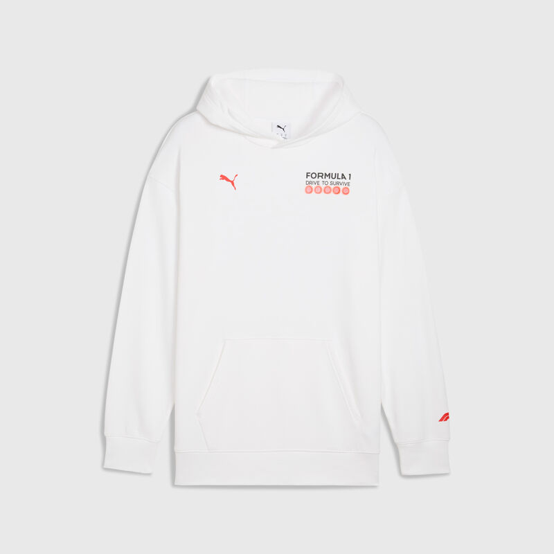 PUMA F1® DTS Relaxed Hoodie 2025 - F1 Collection - White S for males - 4069156126466 - Fuel For Fans F1 Merchandise store